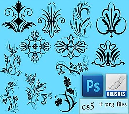 经典的花纹藤蔓PS笔刷素材
