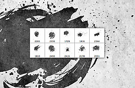 油漆水墨喷溅Photoshop笔刷素材