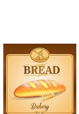 美味的全麦面包广告矢量