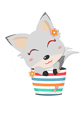 白色狐狸形象设计