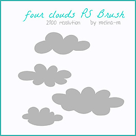 简单的卡通云朵Photoshop笔刷下载