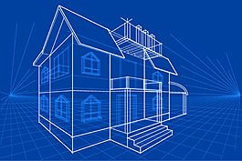 时尚线性房子模型设计矢量素材