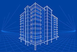 时尚线性房子模型设计矢量素材