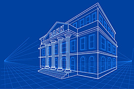 时尚线性房子模型设计矢量素材