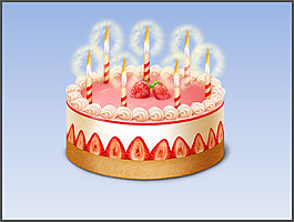 动态生日蛋糕蜡烛ppt模板