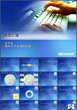 微软公司全球副总裁李开复的成功之道PPT模板