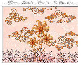 手绘式祥云效果ps云朵笔刷