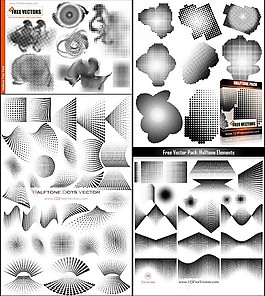 半色调点矢量插画