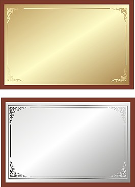 金色银色铜牌矢量图