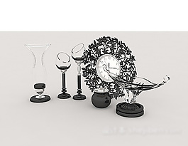 黑色个性餐具3d模型下载