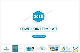蓝色清新简约多用途PPT模板