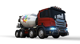 车 罐车 搅拌车 混凝土车 psd样机