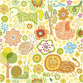 多姿多彩花草树木底纹