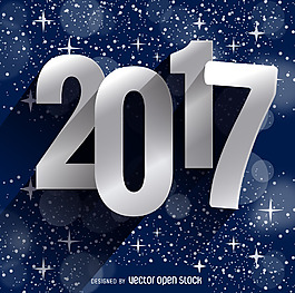矢量高清新年快乐2017星空星光闪闪