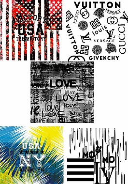 抽象数码印花图案