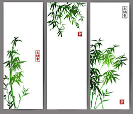 3款绿色竹子banner矢量素材