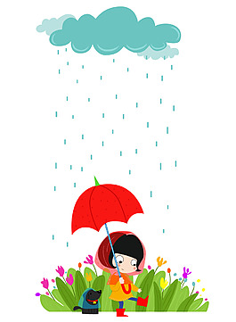 卡通雨天图片 卡通雨天素材 卡通雨天模板免费下载 六图网
