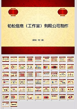红色古典工作汇报PPT
