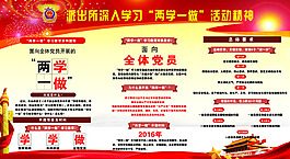 精美红色党建展板设计素材画面
