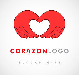 红色手势心logo矢量设计