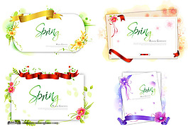 春天梦幻花纹时尚花纹花边