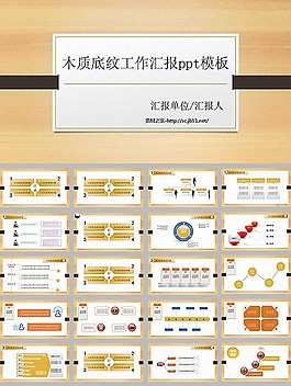 木纹背景工作汇报ppt模板