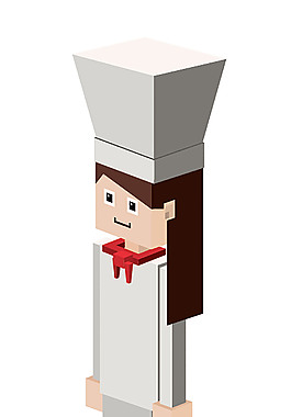矢量 3D 人物 厨师 立体
