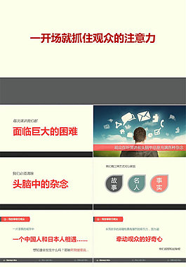 一开场就抓住观众的注意力——演讲开场白技巧ppt模板