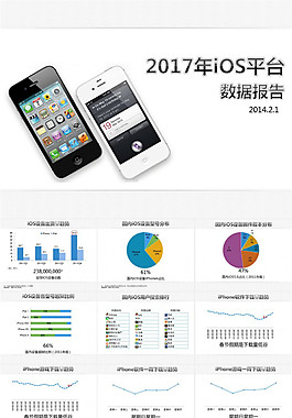 IOS平台应用数据报告PPT模板