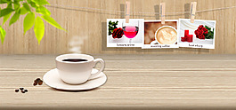 照片咖啡嫩叶海报Banner