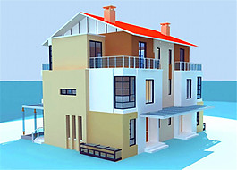 3D别墅建筑模型效果图
