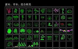 CAD立面树块大全