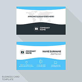 简约蓝色商务名片图片