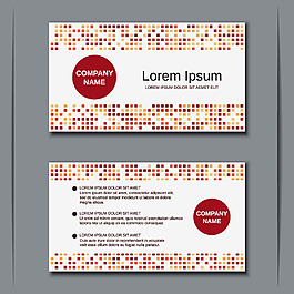 红色马赛克名片设计图片