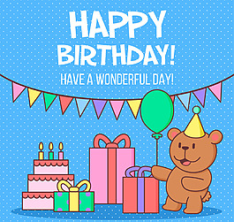 生日小熊素材背景