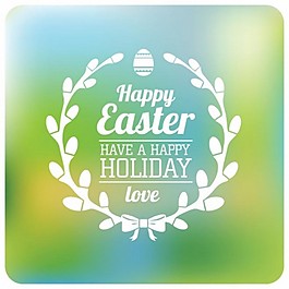 免费矢量绿色模糊背景复活节快乐壁纸免费