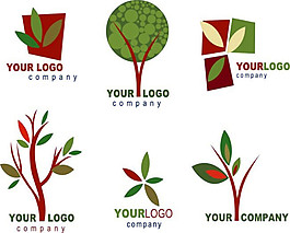 树木主题LOGO设计矢量图