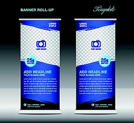 蓝色商务展架图片