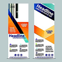 彩色几何图形展架图片