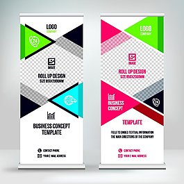 彩色三角形展架图片