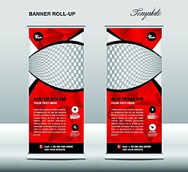 红色立体三角形展架图片