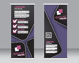 紫色几何图形展架图片