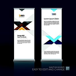 彩色简约几何图形展架图片