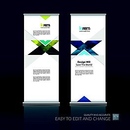 简约X几何图形展架图片