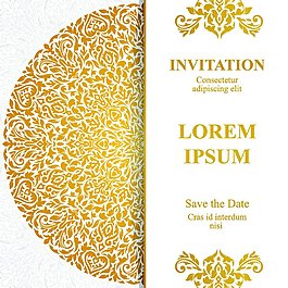 半圆环花纹请贴模板下载