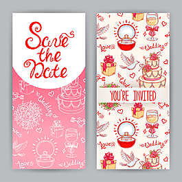 可爱婚礼请柬模板下载