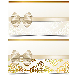 蝴蝶结婚礼邀请函矢量素材