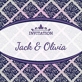 欧式花纹婚礼卡片图片