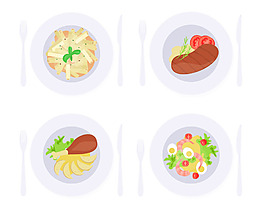 美味餐厅矢量食物