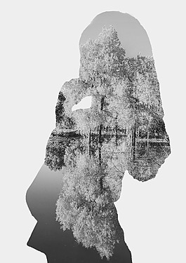 人物与山水剪影